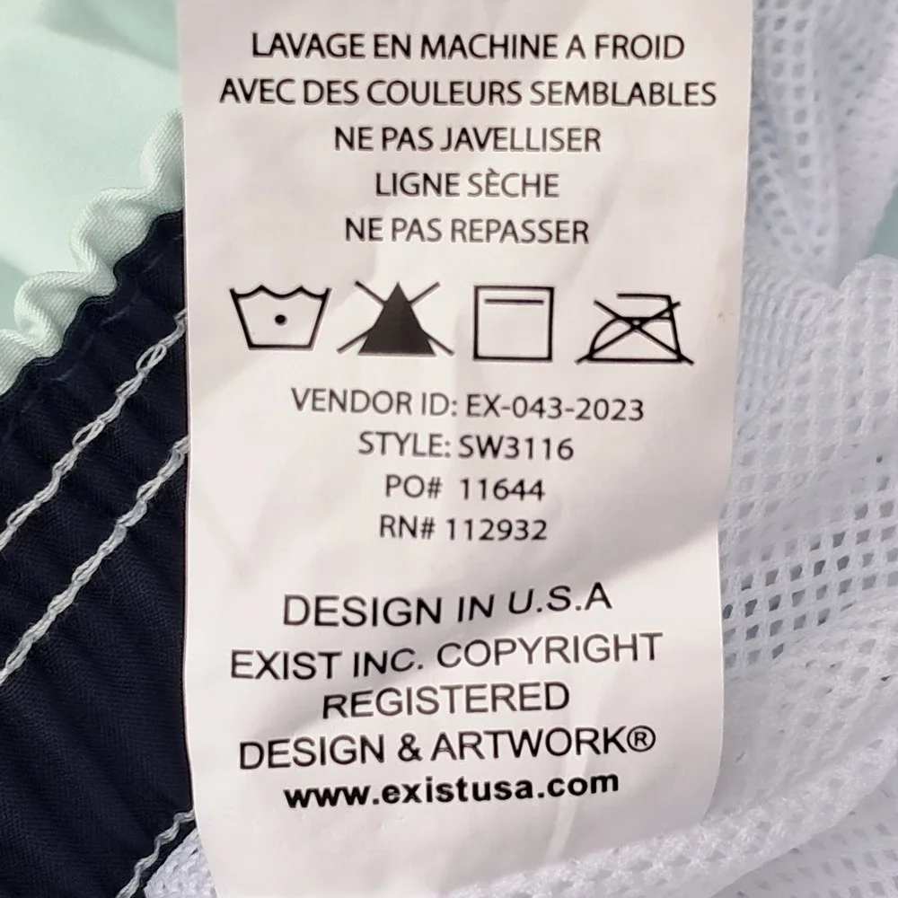 Spicy Tuna NWT Mens Mint Green UPF 50+ Swim Trunks Size 2XL SW3116